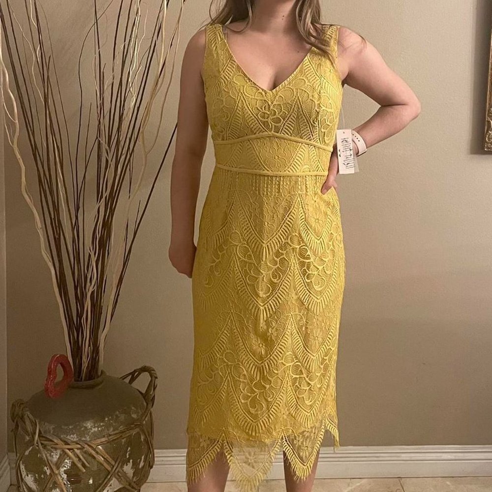 Nanette Lepore Yellow Eyelet Maxi Dress